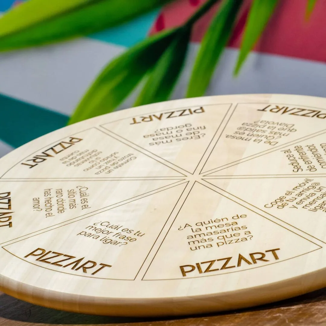 Grabado bases de madera para PIZZART